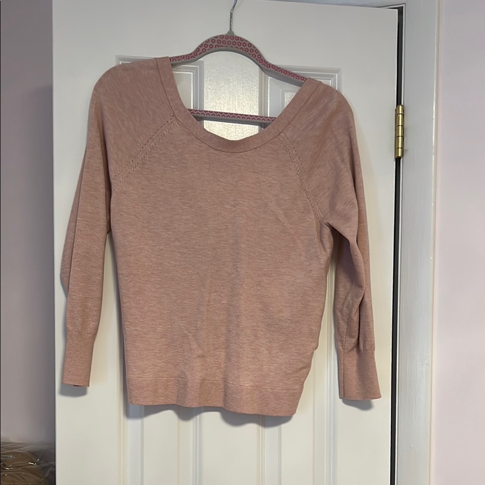 Victorias Secret Women's Open Tied Back Pink Sweater